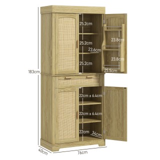 HOMCOM Μπουφές Κουζίνας Boho Στυλ με 2 Ντουλάπια, Συρτάρι και Ραφιέ... HOMCOM Μπουφές Κουζίνας Boho Στυλ με 2 Ντουλάπια, Συρτάρι και Ραφιέ...