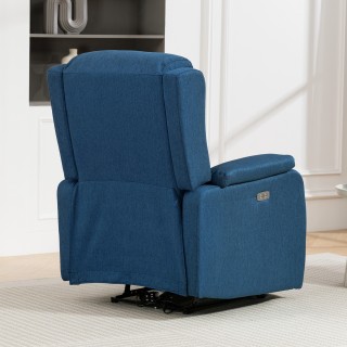 HOMCOM Ηλεκτρική Ανακλινόμενη Πολυθρόνα με Υποπόδιο από Υλικό με Όψ...