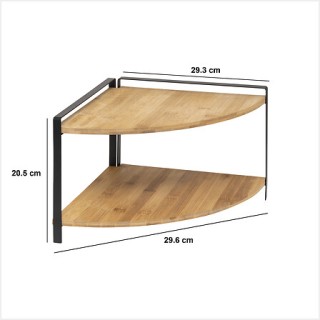 Μεταλλική Γωνιακή Ραφιέρα 2 Επιπέδων 29,6 x 29,3 x 20,5cm Φυσικό Μπ... Μεταλλική Γωνιακή Ραφιέρα 2 Επιπέδων 29,6 x 29,3 x 20,5cm Φυσικό Μπ...