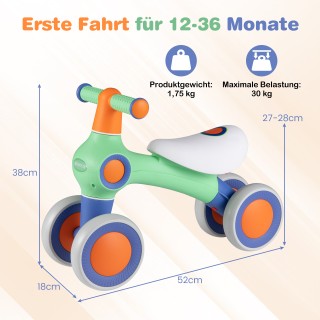 Costway Παιδικό Ποδηλατάκι Ισορροπίας με Ρυθμιζόμενο Μαλακό Κάθισμα...