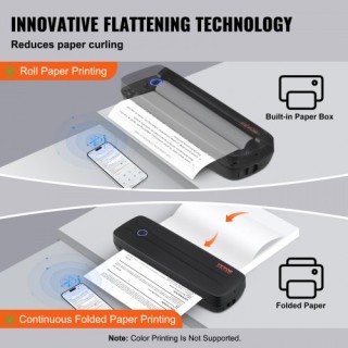 VEVOR  Φορητός Ασύρματος Εκτυπωτής Χωρίς Μελάνι 2600 mAh για Ταξίδι...