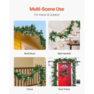 VEVOR Φωτιζόμενη Χριστουγεννιάτικη Γιρλάντα 9Ft με Κόκκινες Μούρες ... VEVOR Φωτιζόμενη Χριστουγεννιάτικη Γιρλάντα 9Ft με Κόκκινες Μούρες ...
