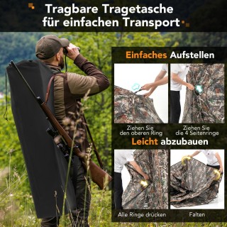 Costway  Κυνηγετική Σκηνή Απόκρυψης με Πανοραμική Θέα 360° και Αθόρ...