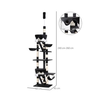 Δέντρο Γάτας - Ονυχοδρόμιο 60 x 45 x 240-260 cm PawHut D30-093WT Δέντρο Γάτας - Ονυχοδρόμιο 60 x 45 x 240-260 cm PawHut D30-093WT
