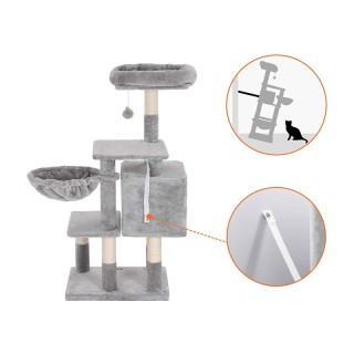 Δέντρο Γάτας - Ονυχοδρόμιο 50 x 40 x 110 cm Χρώματος Γκρι Feandrea ... Δέντρο Γάτας - Ονυχοδρόμιο 50 x 40 x 110 cm Χρώματος Γκρι Feandrea ...