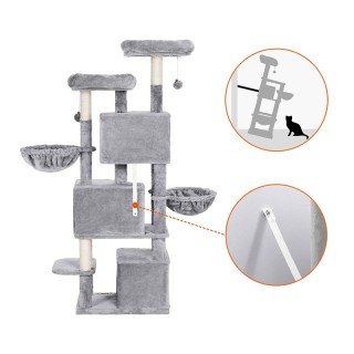 Δέντρο Γάτας - Ονυχοδρόμιο 55 x 40 x 164 cm Χρώματος Γκρι Feandrea ... Δέντρο Γάτας - Ονυχοδρόμιο 55 x 40 x 164 cm Χρώματος Γκρι Feandrea ...