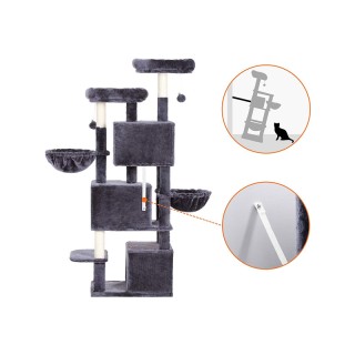 Δέντρο Γάτας - Ονυχοδρόμιο 55 x 40 x 164 cm Χρώματος Σκούρο Γκρι Fe... Δέντρο Γάτας - Ονυχοδρόμιο 55 x 40 x 164 cm Χρώματος Σκούρο Γκρι Fe...