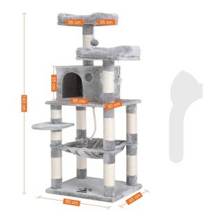 Δέντρο Γάτας - Ονυχοδρόμιο 55 x 45 x 143 cm Χρώματος Γκρι Feandrea ... Δέντρο Γάτας - Ονυχοδρόμιο 55 x 45 x 143 cm Χρώματος Γκρι Feandrea ...