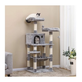 Δέντρο Γάτας - Ονυχοδρόμιο 55 x 45 x 143 cm Χρώματος Γκρι Feandrea ... Δέντρο Γάτας - Ονυχοδρόμιο 55 x 45 x 143 cm Χρώματος Γκρι Feandrea ...