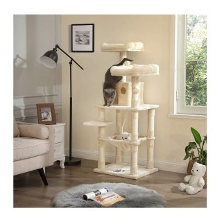 Δέντρο Γάτας - Ονυχοδρόμιο 55 x 45 x 143 cm Χρώματος Μπεζ Feandrea ...