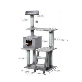 Δέντρο Γάτας - Ονυχοδρόμιο 60.5 x 40 x 124 cm PawHut D30-323 Δέντρο Γάτας - Ονυχοδρόμιο 60.5 x 40 x 124 cm PawHut D30-323