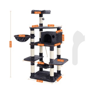 Δέντρο Γάτας - Ονυχοδρόμιο 90 x 50 x 164 cm Χρώματος Σκούρο Γκρι Fe... Δέντρο Γάτας - Ονυχοδρόμιο 90 x 50 x 164 cm Χρώματος Σκούρο Γκρι Fe...