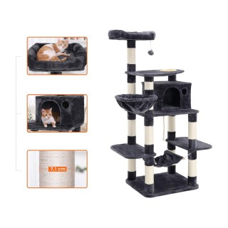 Δέντρο Γάτας - Ονυχοδρόμιο 90 x 50 x 164 cm Χρώματος Σκούρο Γκρι Fe... Δέντρο Γάτας - Ονυχοδρόμιο 90 x 50 x 164 cm Χρώματος Σκούρο Γκρι Fe...