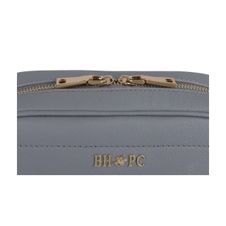 Δερμάτινη Γυναικεία Τσάντα Ώμου Χρώματος Γκρι Beverly Hills Polo Cl...