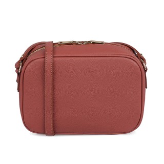 Δερμάτινη Γυναικεία Τσάντα Ώμου Χρώματος Dusty Rose Beverly Hills P...