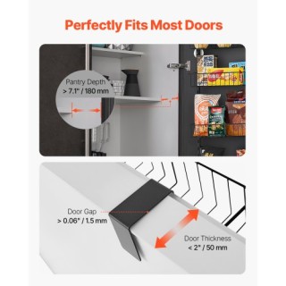 VEVOR Ρυθμιζόμενη Κρεμαστή Ραφιέρα 6 Επιπέδων για Πόρτα Αποθήκευσης...