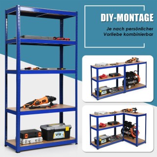 Costway  Πενταεπίπεδο Ράφι Αποθήκευσης από Γαλβανισμένο Ατσάλι και ...