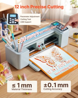 VEVOR Μηχανή Κοπής Βινυλίου, 305 mm, με Κουμπιά και Οθόνη, 5000+ Εν...