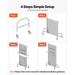 VEVOR Πλέγμα Τοίχου με Ρόδες & Γάντζους LSWGQ7080INCADLXP001V0 VEVOR Πλέγμα Τοίχου με Ρόδες & Γάντζους LSWGQ7080INCADLXP001V0