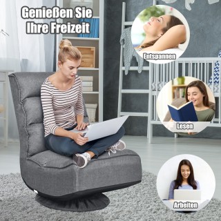 Costway Πολυθρόνα Χαλάρωσης Ρυθμιζόμενη Πτυσσόμενη Περιστρεφόμενη Δ...