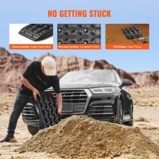 Σετ 2 Τraction Boards VEVOR με Τσάντα Αποθήκευσης - Μαύρο  QCTKBZBS...