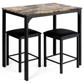 Σετ Τραπέζι Μπαρ με 2 Σκαμπό σε Χρώμα Καφέ Costway HW66121CF Σετ Τραπέζι Μπαρ με 2 Σκαμπό σε Χρώμα Καφέ Costway HW66121CF