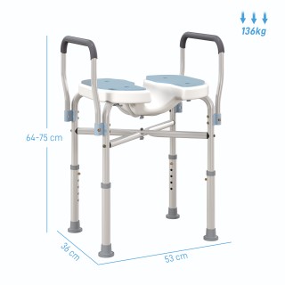 HOMCOM Καρέκλα Ντους με Αυλακωτό Κάθισμα και Μπράτσα, Ρυθμιζόμενο ... HOMCOM Καρέκλα Ντους με Αυλακωτό Κάθισμα και Μπράτσα, Ρυθμιζόμενο ...