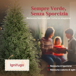 HOMCOM Τεχνητό Χριστουγεννιάτικο Δέντρο 210 εκ. και Ανθεκτικό στη Φ...