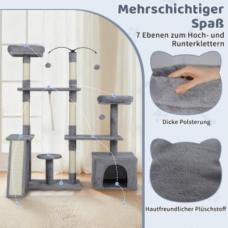 Costway Δέντρο Γρατζουνίσματος με Περιστρεφόμενο Σχέδιο, Γάτες Δέντ...