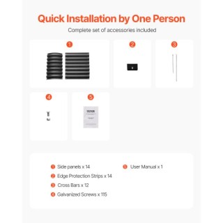 VEVOR Μεταλλικό Υπερυψωμένο Κήπο 8x2x2 πόδια Εξωτερικό Γαλβανισμένο...