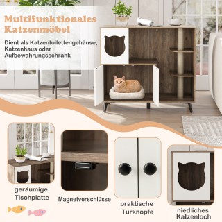 Costway Σκρίνιο Γατοτουαλέτας με 3 Σισάλ Ξύστρες και 5 Μεταλλικά Πό... Costway Σκρίνιο Γατοτουαλέτας με 3 Σισάλ Ξύστρες και 5 Μεταλλικά Πό...