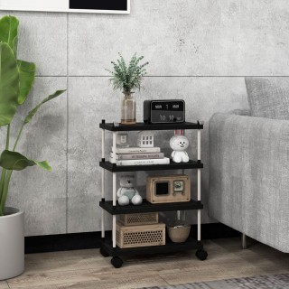 Τρόλεϊ Κουζίνας Αποθήκευσης 4 Επιπέδων Χρώματος Μαύρο COSTWAY JV110... Τρόλεϊ Κουζίνας Αποθήκευσης 4 Επιπέδων Χρώματος Μαύρο COSTWAY JV110...