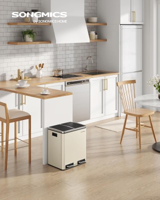 SONGMICS Διπλός Κάδος Απορριμμάτων 15L με Πεντάλ και Απαλό Κλείσιμο... SONGMICS Διπλός Κάδος Απορριμμάτων 15L με Πεντάλ και Απαλό Κλείσιμο...