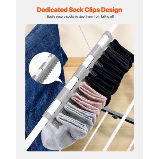 VEVOR Διπλό Αναδιπλούμενο Στεγνωτήριο Ρούχων με Κλιπ για Κάλτσες & ... VEVOR Διπλό Αναδιπλούμενο Στεγνωτήριο Ρούχων με Κλιπ για Κάλτσες & ...
