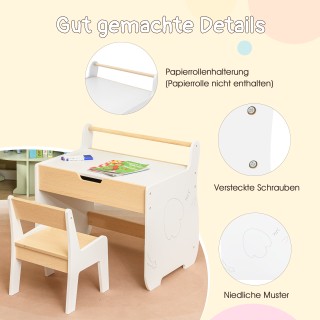 Costway Παιδικό Καλλιτεχνικό Σετ Τραπέζι & Καρέκλα από Ξύλο, Δράση... Costway Παιδικό Καλλιτεχνικό Σετ Τραπέζι & Καρέκλα από Ξύλο, Δράση...