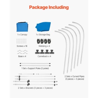 VEVOR Τέντα Σκάφους 3 Τόξων 72 x 79-84 x 46 Μπλε 3GCYZYP72798912JDV0