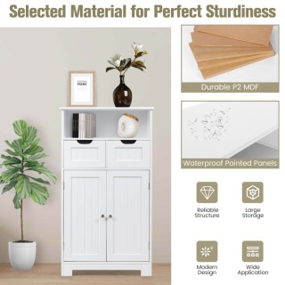 Costway Ντουλάπα Μπάνιου με Ρυθμιζόμενο Ράφι 60 x 30 x 109 cm Λευκή...