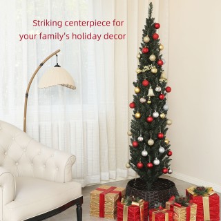 HOMCOM  Ψηλό Χριστουγεννιάτικο Δέντρο Slim 195 cm Εξοικονόμησης Χώρ...