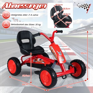 Costway Παιδικό Γκοκάρτ με Ρυθμιζόμενο Κάθισμα, Πεντάλ Εμπρός-Πίσω,...