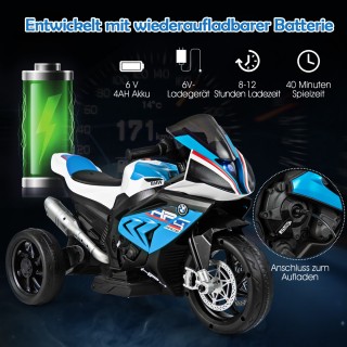 Costway Ηλεκτρική Μηχανή Παιδική με Μουσική 82,5 x 42 x 54 cm Μπλε ...