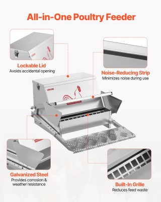 VEVOR Αυτόματος Ποδοκίνητος Ταΐστης Πουλερικών 11,34 kg, Αδιάβροχος... VEVOR Αυτόματος Ποδοκίνητος Ταΐστης Πουλερικών 11,34 kg, Αδιάβροχος...