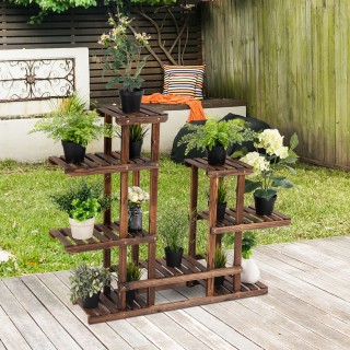 Costway Ραφιέρα Φυτών από Ξύλο Ελάτης με 6 Επίπεδα για Μπαλκόνι και...