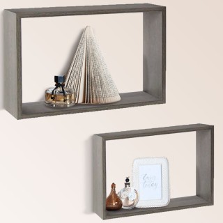 BAKAJI Σετ 2 Ράφια Τοίχου Ορθογώνια Μονάδες Τοίχου Ξύλινα Ράφια Απ... BAKAJI Σετ 2 Ράφια Τοίχου Ορθογώνια Μονάδες Τοίχου Ξύλινα Ράφια Απ...