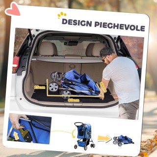 PawHut Πτυσσόμενο καροτσάκι για μικρά σκυλιά με κάλυμμα βροχής, πε... PawHut Πτυσσόμενο καροτσάκι για μικρά σκυλιά με κάλυμμα βροχής, πε...