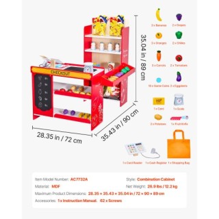 VEVOR Παιδικό Σετ Παιχνιδιού Σούπερ Μάρκετ με Ταμειακή Μηχανή MZKET... VEVOR Παιδικό Σετ Παιχνιδιού Σούπερ Μάρκετ με Ταμειακή Μηχανή MZKET...