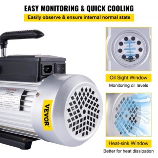Διπλής Σκηνής Αντλία Κενού VEVOR 12CFM 340 L/min 1/4  12CFM1HPSJZKB...