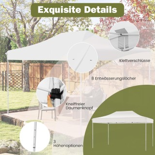 Costway Ρυθμιζόμενος Πτυσσόμενος Κήπος Pavilion 3x4,5m με Τροχήλατη...