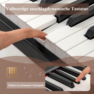 Costway 88 Πλήκτρα Φορητό Ψηφιακό Πιάνο Μαύρο MU10124DE-DK