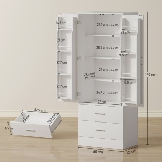 HOMCOM Κουζίνα Κρεντένζα με Ντουλάπι και 8 Ράφια για Μπαχαρικά και ... HOMCOM Κουζίνα Κρεντένζα με Ντουλάπι και 8 Ράφια για Μπαχαρικά και ...