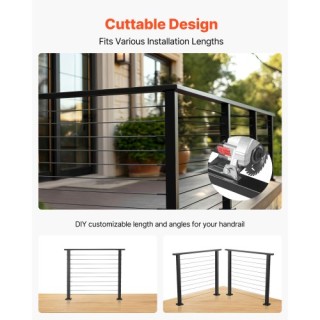 VEVOR Σετ 4 Ανοξείδωτα Κάγκελα 198 cm για Σκάλες και Μπαλκόνια LGFS...